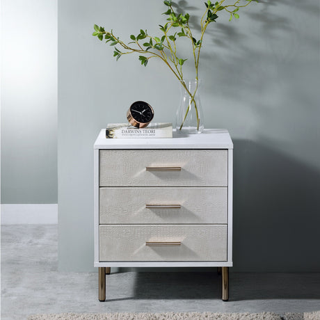 Myles White Nightstand - Ornate Home