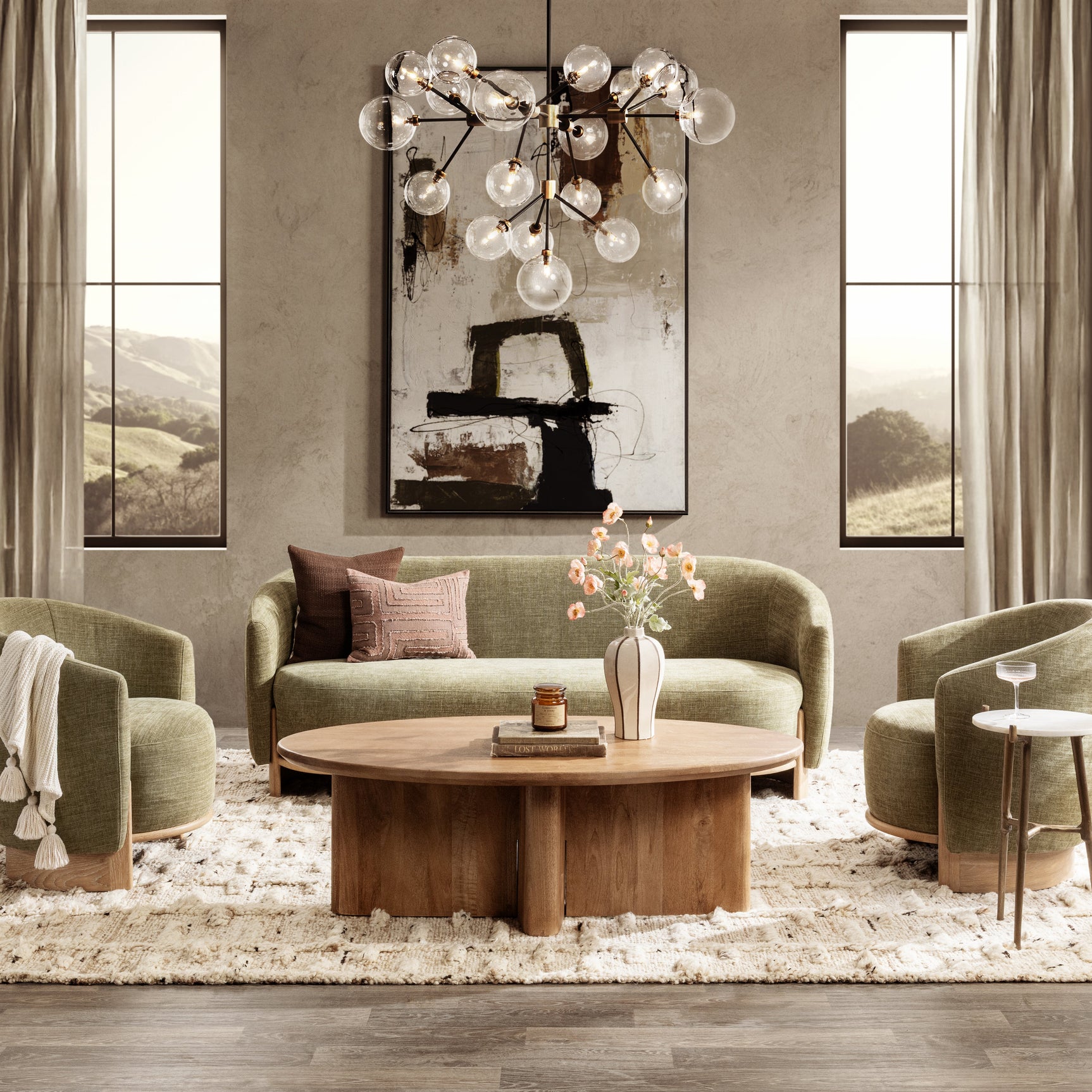 Myra Sage Dust Sofa - Ornate Home