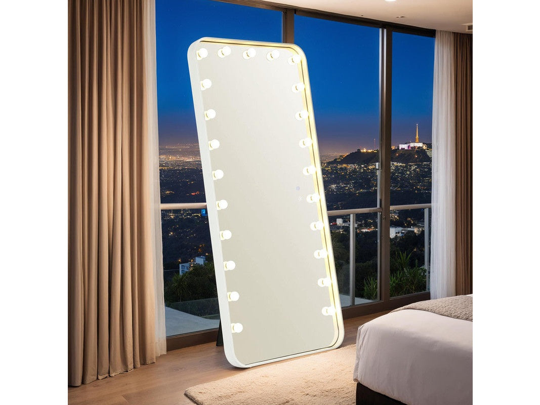 Myra White Floor Mirror - Ornate Home