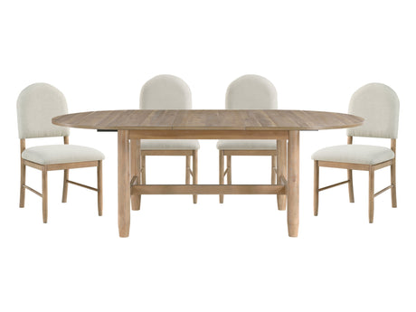 Myrna Natural/Beige 5-Piece Dining Table Set - Ornate Home