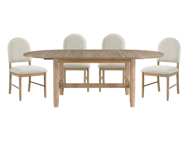 Myrna Natural/Beige 5-Piece Dining Table Set - Ornate Home