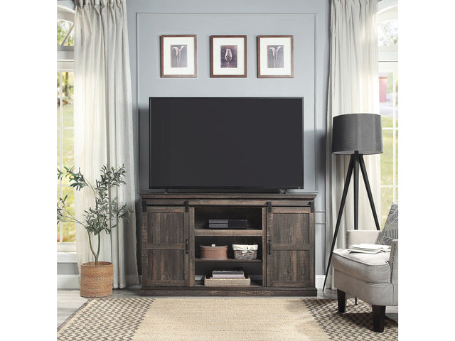 Myrtle 60" TV Stand in Heavy Brown - Ornate Home