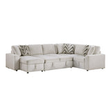 Myrtle Beige 3-Piece Sectional with Pull-out Bed and Hidden Storage - Ornate Home