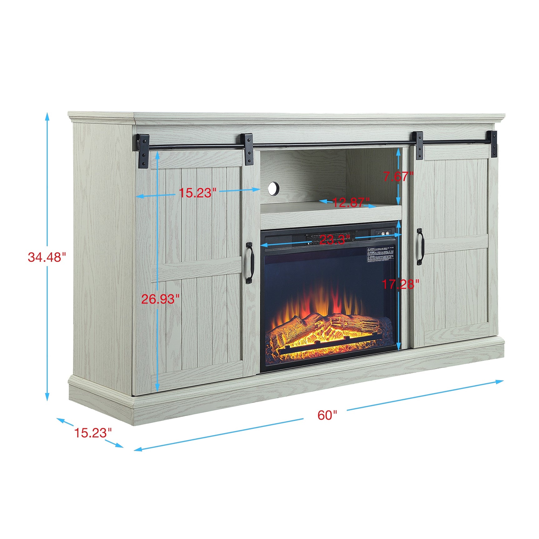 Myrtle Fireplace in Cream Oak - Ornate Home