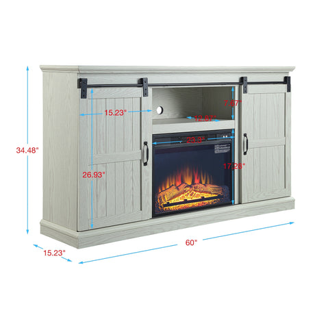 Myrtle Fireplace in Cream Oak - Ornate Home