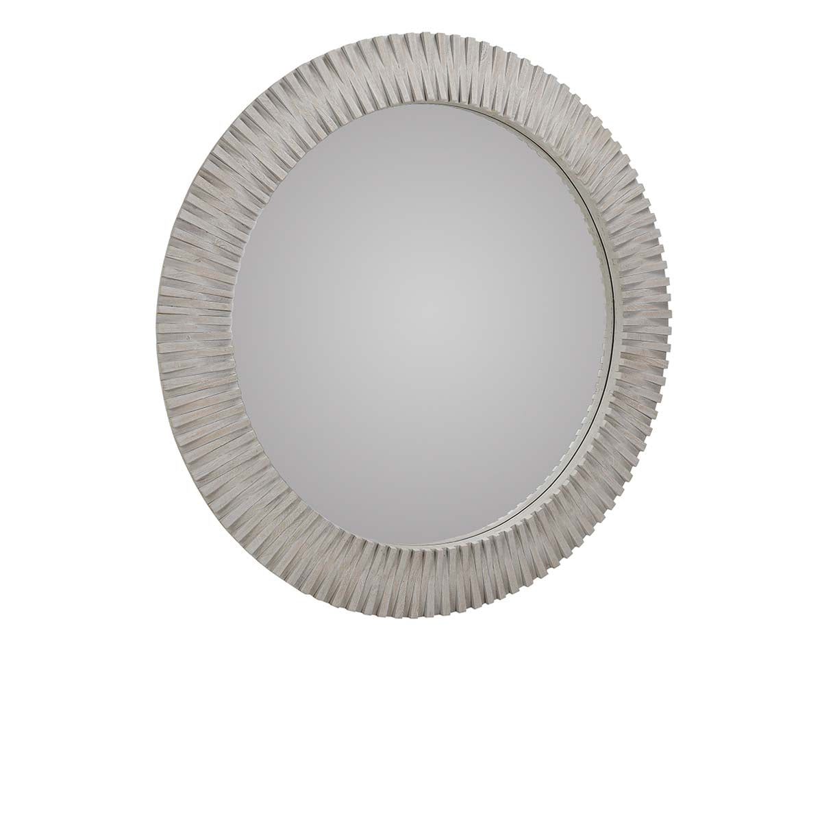 Myrtle Light Gray Round Mirror - Ornate Home