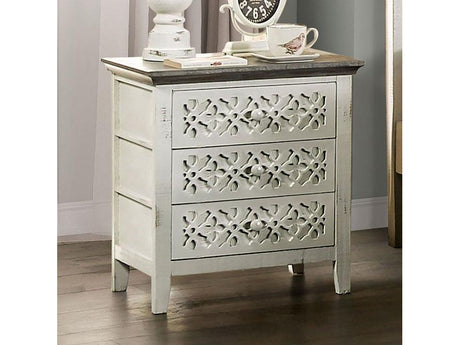 Myrtlemoore Vintage Ivory/Rustic Gray Nightstand - Ornate Home