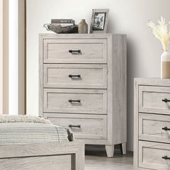 Mysen White Wash 5 Pc. Queen Bedroom Set w/ Chest - Ornate Home