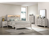 Mysen White Wash E.King Bed - Ornate Home
