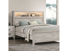 Mysen White Wash Queen Bed - Ornate Home