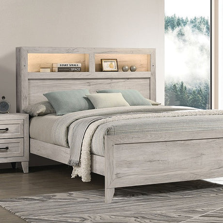 Mysen White Wash Queen Bedroom Set / 4-piece - Ornate Home