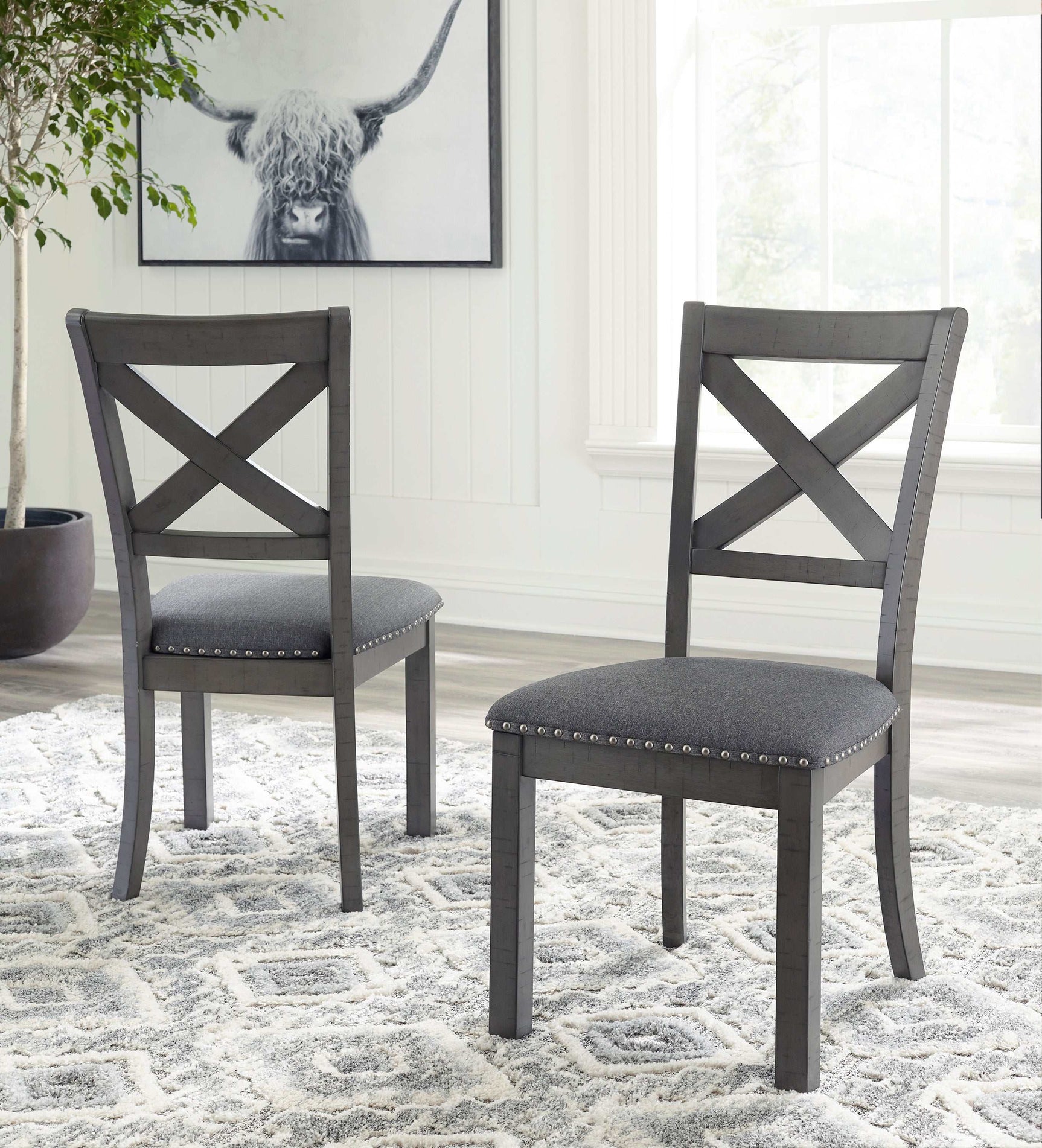 Myshanna Gray Dining Room Chair (Set of 2) - Ornate Home