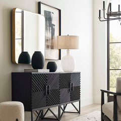 Mystere Black/White Framed Contemporary Print - Ornate Home