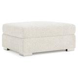 Helena Ivory Ottoman Metal Foot