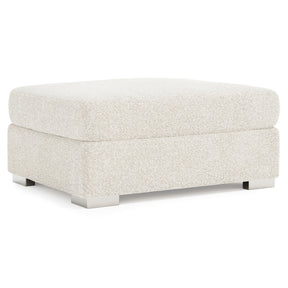 Helena Ivory Ottoman Metal Foot