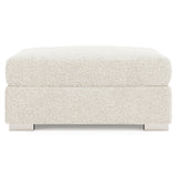 Helena Ivory Ottoman Metal Foot