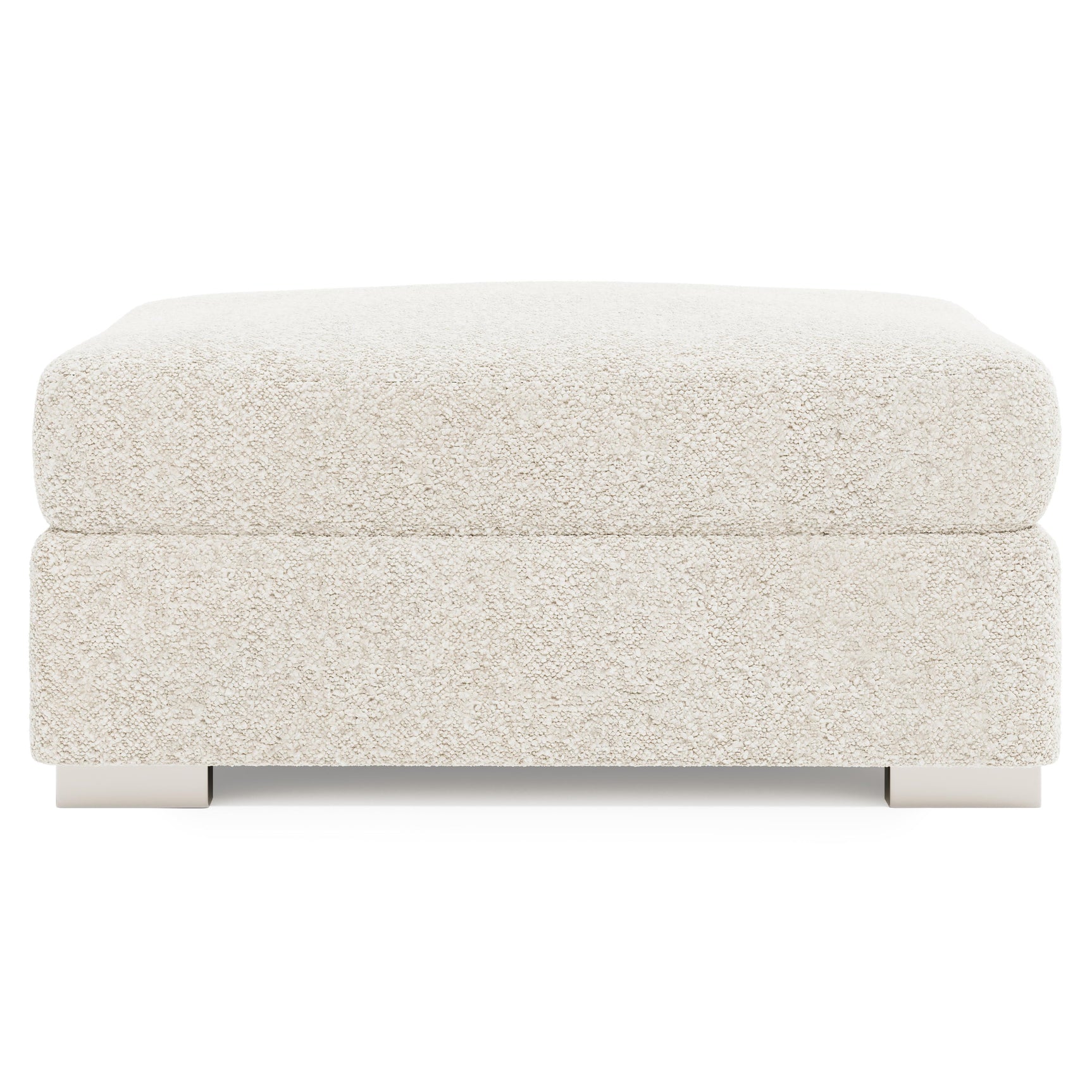 Helena Ivory Ottoman Metal Foot