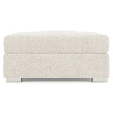 Helena Ivory Ottoman Metal Foot