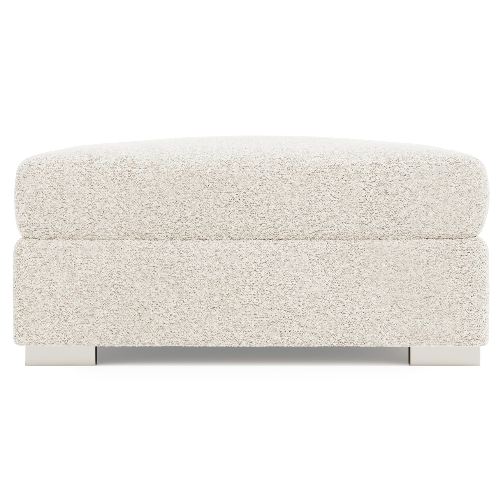 Helena Ivory Ottoman Metal Foot