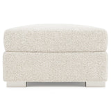 Helena Ivory Ottoman Metal Foot
