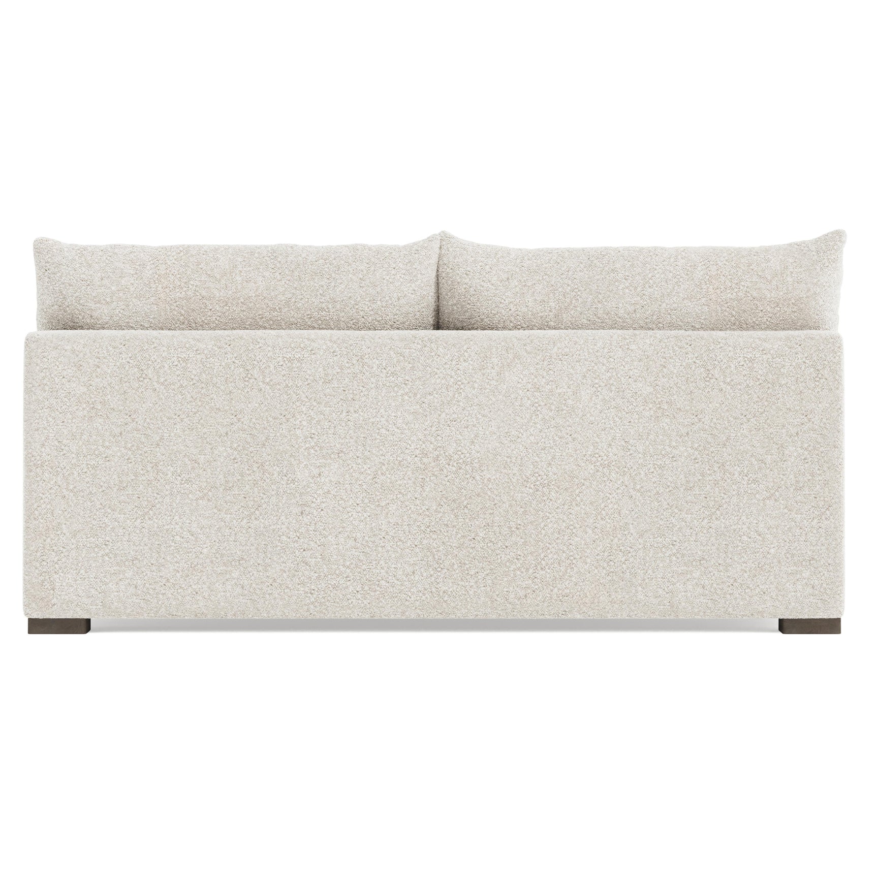 Helena Portobello Armless Loveseat Without Pillows Wood Foot