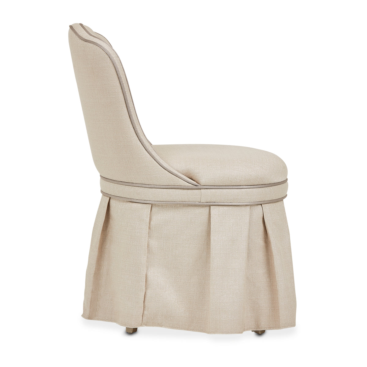 Villa Cherie Pearl/Frosted Tufted Vanity Chair