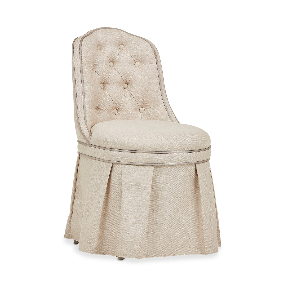 Villa Cherie Pearl/Frosted Tufted Vanity Chair