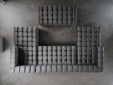 Ariana Gray Velvet Double Chaise "U" Shape Sectional Sofa - Ornate Home