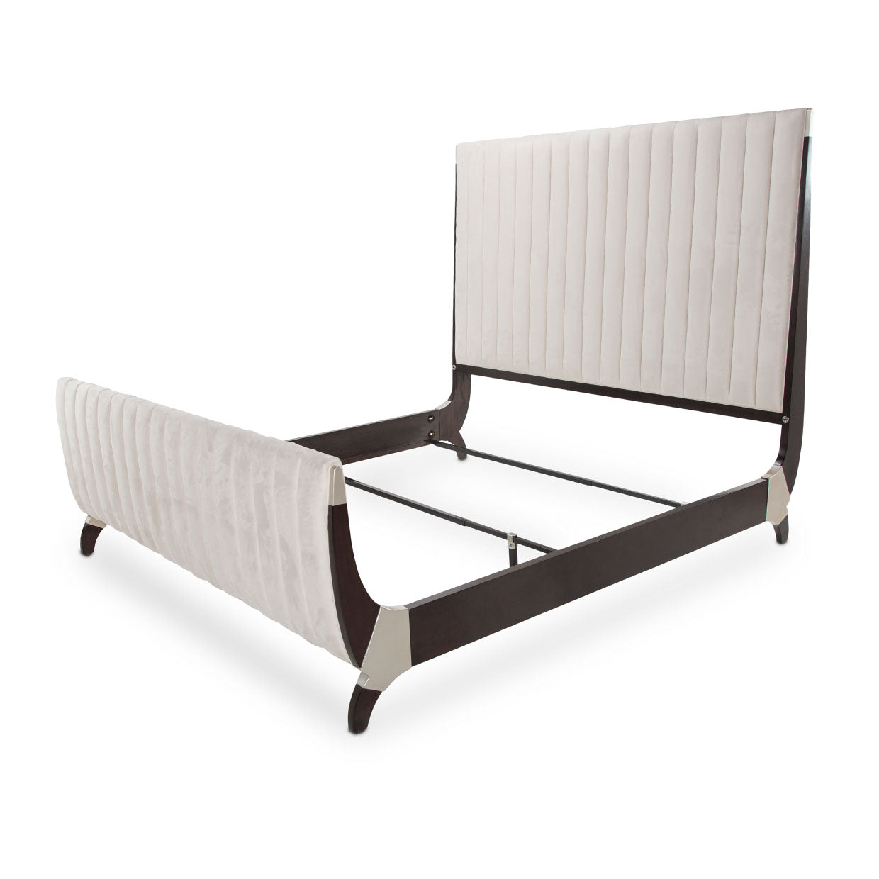 Paris Chic Espresso/Doeskin Eastern King Sleigh Bed