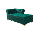 Eleanor Green Velvet Double Chaise "U" Shape Sectional Sofa - Ornate Home