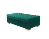 Eleanor Green Velvet Double Chaise "U" Shape Sectional Sofa - Ornate Home