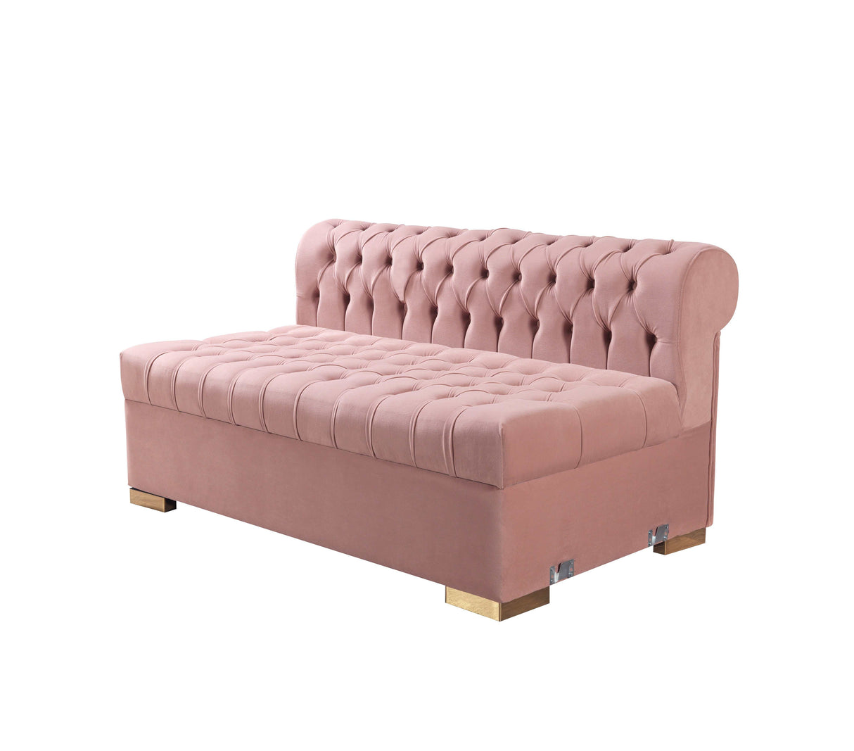 Eleanor Pink Velvet Double Chaise "U" Shape Sectional Sofa - Ornate Home