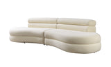 Larissa Bubble Ivory Boucle 2pc Curved Sectional Sofa - Ornate Home