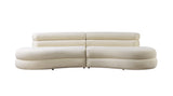 Larissa Bubble Ivory Boucle 2pc Curved Sectional Sofa - Ornate Home