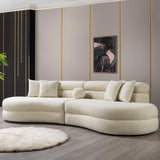 Larissa Bubble Ivory Boucle 2pc Curved Sectional Sofa - Ornate Home