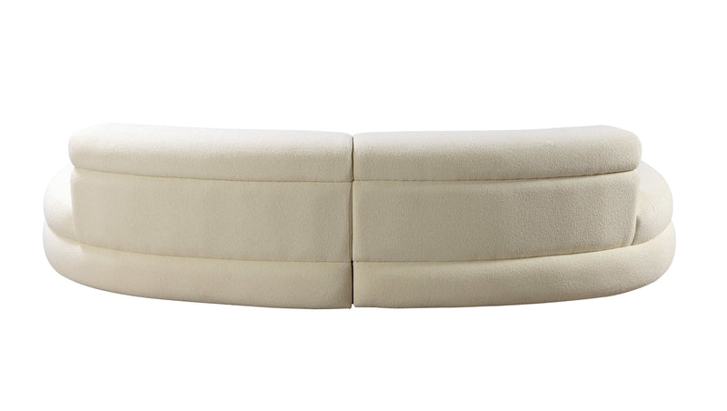 Larissa Bubble Ivory Boucle 2pc Curved Sectional Sofa - Ornate Home