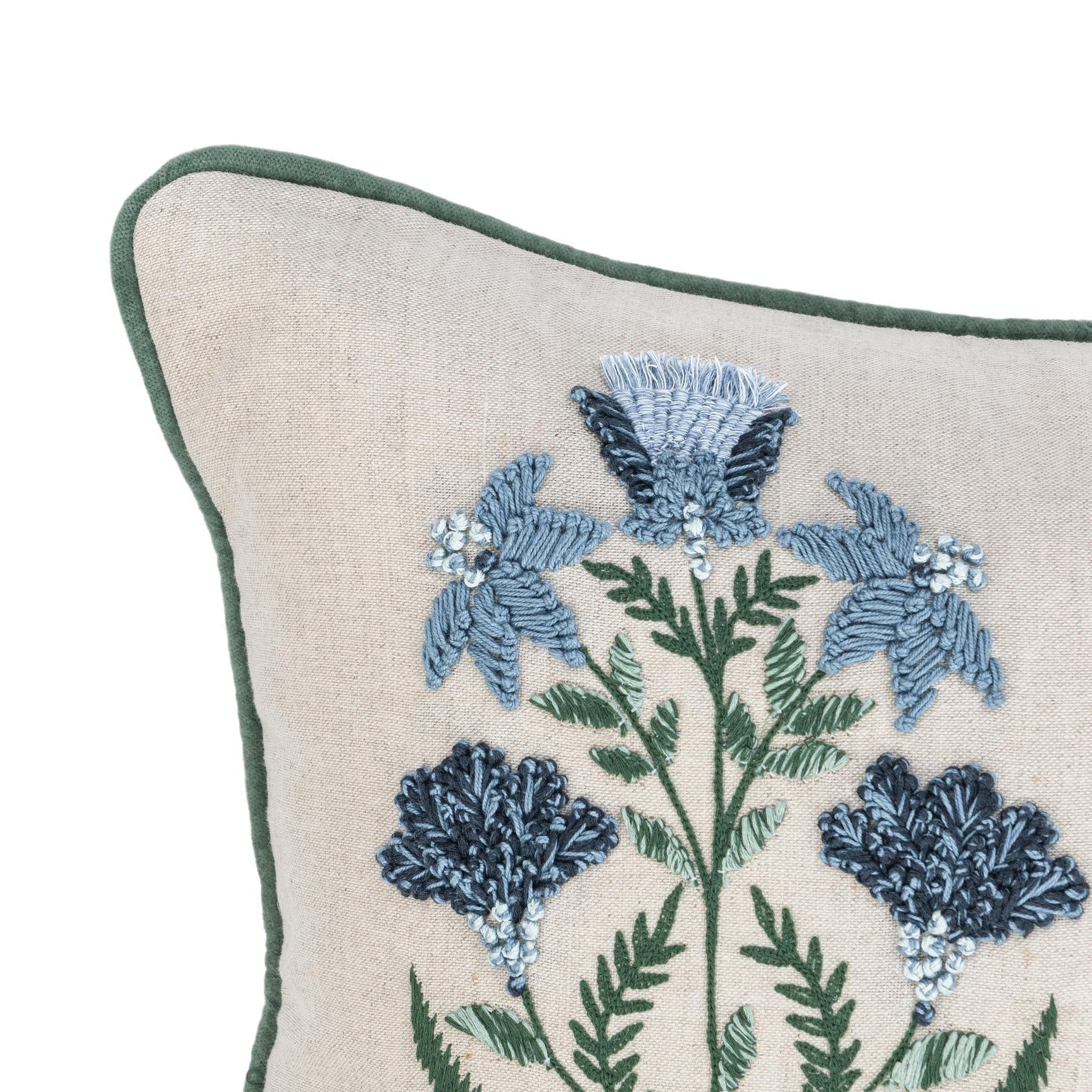 NV Belcourt Floral Natural/Blue 14x26 Throw Pillow (Set of 2) - Ornate Home