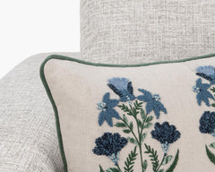 NV Belcourt Floral Natural/Blue 14x26 Throw Pillow (Set of 2) - Ornate Home