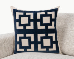 NV Corbin Navy Blue 22x22 Throw Pillow (Set of 2) - Ornate Home