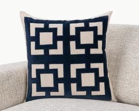 NV Corbin Navy Blue 22x22 Throw Pillow (Set of 2) - Ornate Home