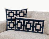 NV Corbin Navy Blue 22x22 Throw Pillow (Set of 2) - Ornate Home