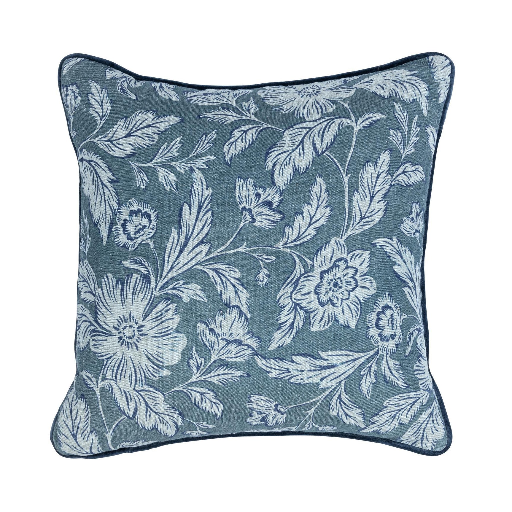 NV Davenport Denum Blue 22x22 Throw Pillow (Set of 2) - Ornate Home