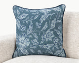NV Davenport Denum Blue 22x22 Throw Pillow (Set of 2) - Ornate Home