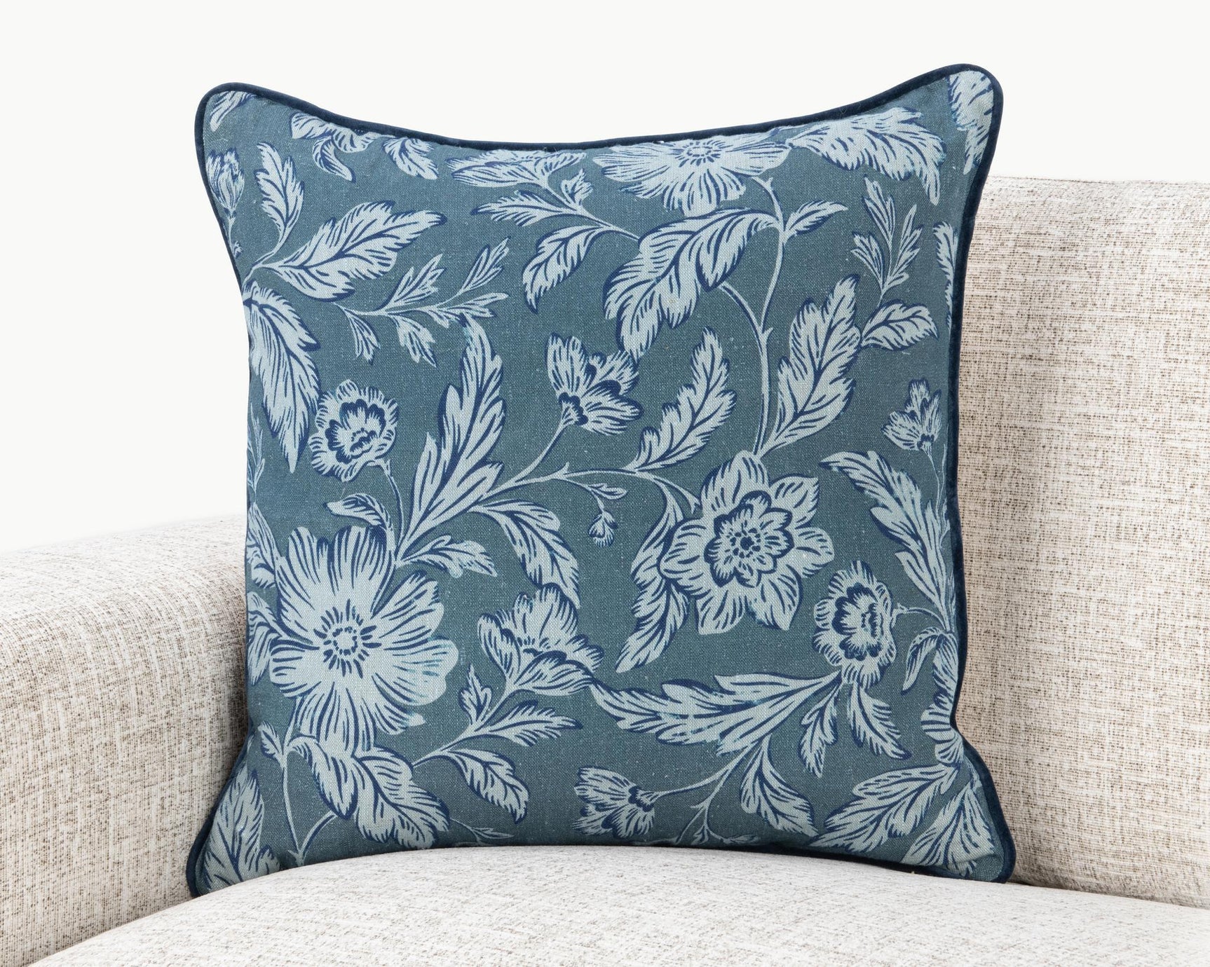 NV Davenport Denum Blue 22x22 Throw Pillow (Set of 2) - Ornate Home