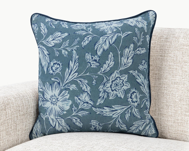 NV Davenport Denum Blue 22x22 Throw Pillow (Set of 2) - Ornate Home