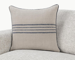 NV Newport Natural/Navy Multiple Sizes 22x22 Throw Pillow (Set of 2) - Ornate Home