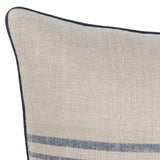 NV Newport Natural/Navy Multiple Sizes 22x22 Throw Pillow (Set of 2) - Ornate Home