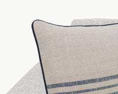 NV Newport Natural/Navy Multiple Sizes 22x22 Throw Pillow (Set of 2) - Ornate Home