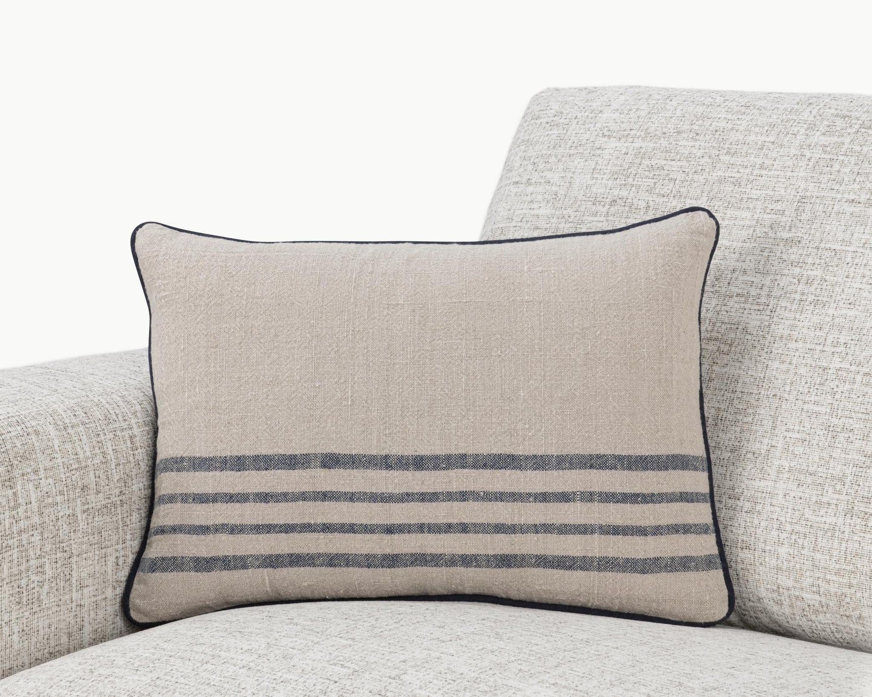NV Newport Natural/Navy Multiple Sizes Throw Pillow (Set of 2) - Ornate Home