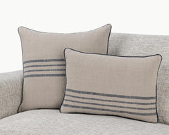 NV Newport Natural/Navy Multiple Sizes Throw Pillow (Set of 2) - Ornate Home